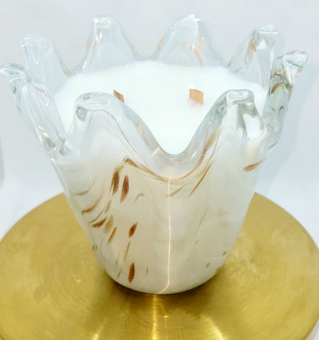 Murano Glass in White and Gold