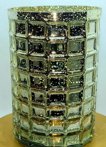 Gold Sparkle Geometric Reflective Vase