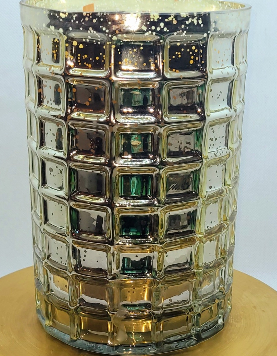 Gold Sparkle Geometric Reflective Vase