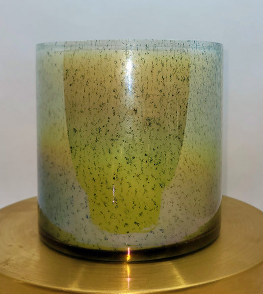 Green and Gold Glass Candle