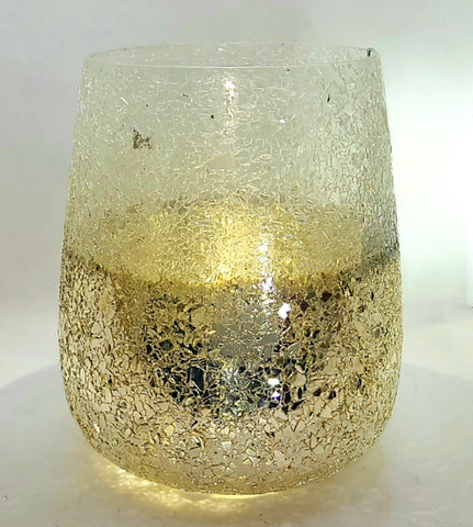 Champagne and Clear Omre Crystal XL Reflective Candle