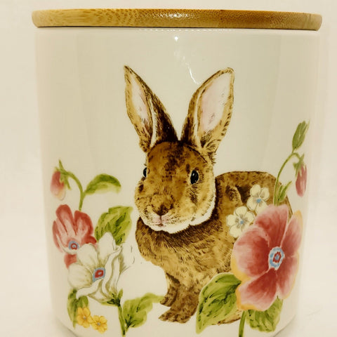 Large Bunny and Flowers Canister Candles